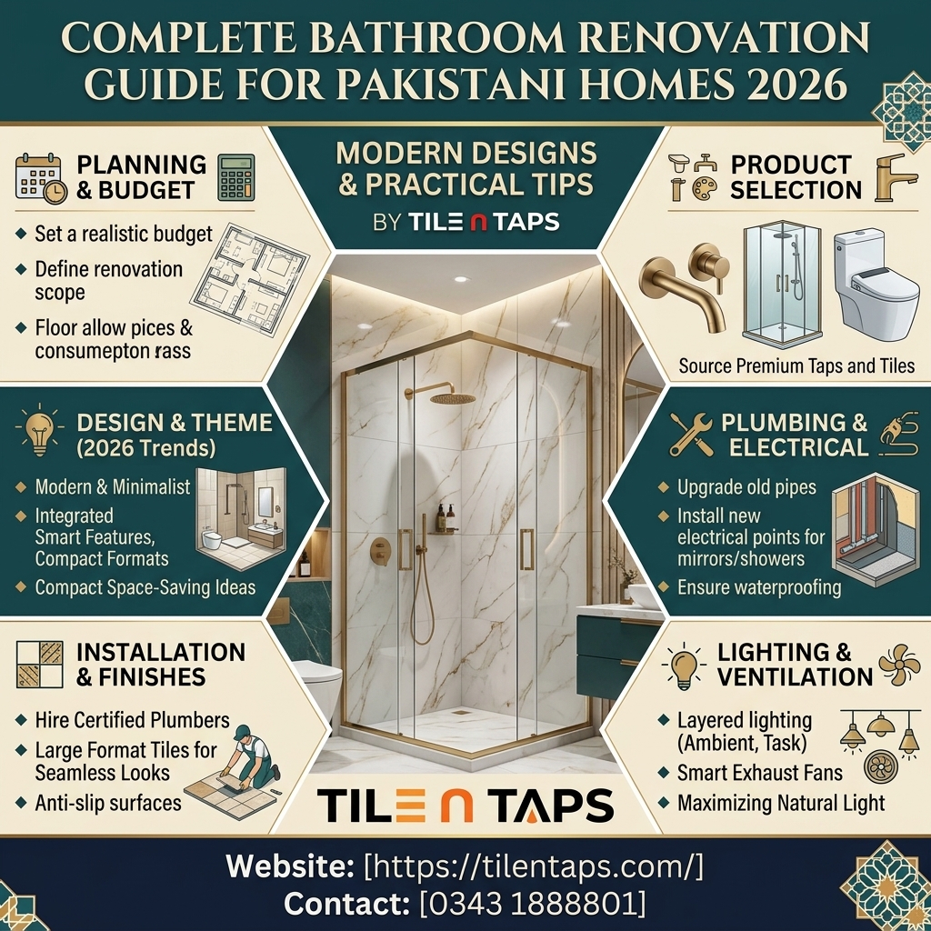 Complete Bathroom Renovation Guide for Pakistani Homes 2026: 12 Smart Steps for a Modern Makeover